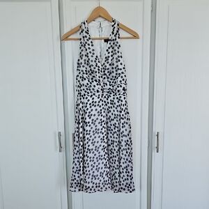 White House Black Market Black and White Polka Dot Dress